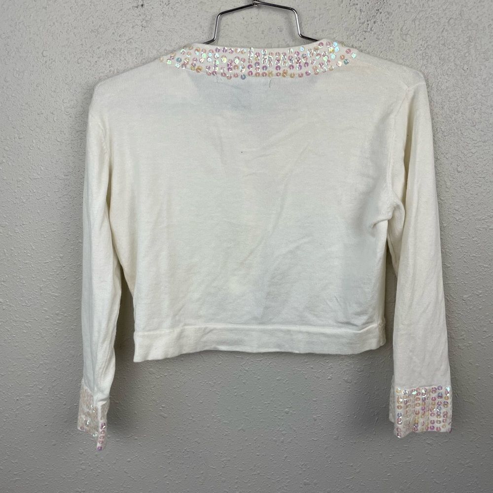52 Weekends Sequined Cardigan Sweater Top Size L EUC - Picture 4 of 4